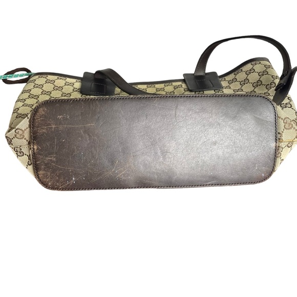 Gucci Leather Trimmed GG Canvas Tote - Picture 3 of 12